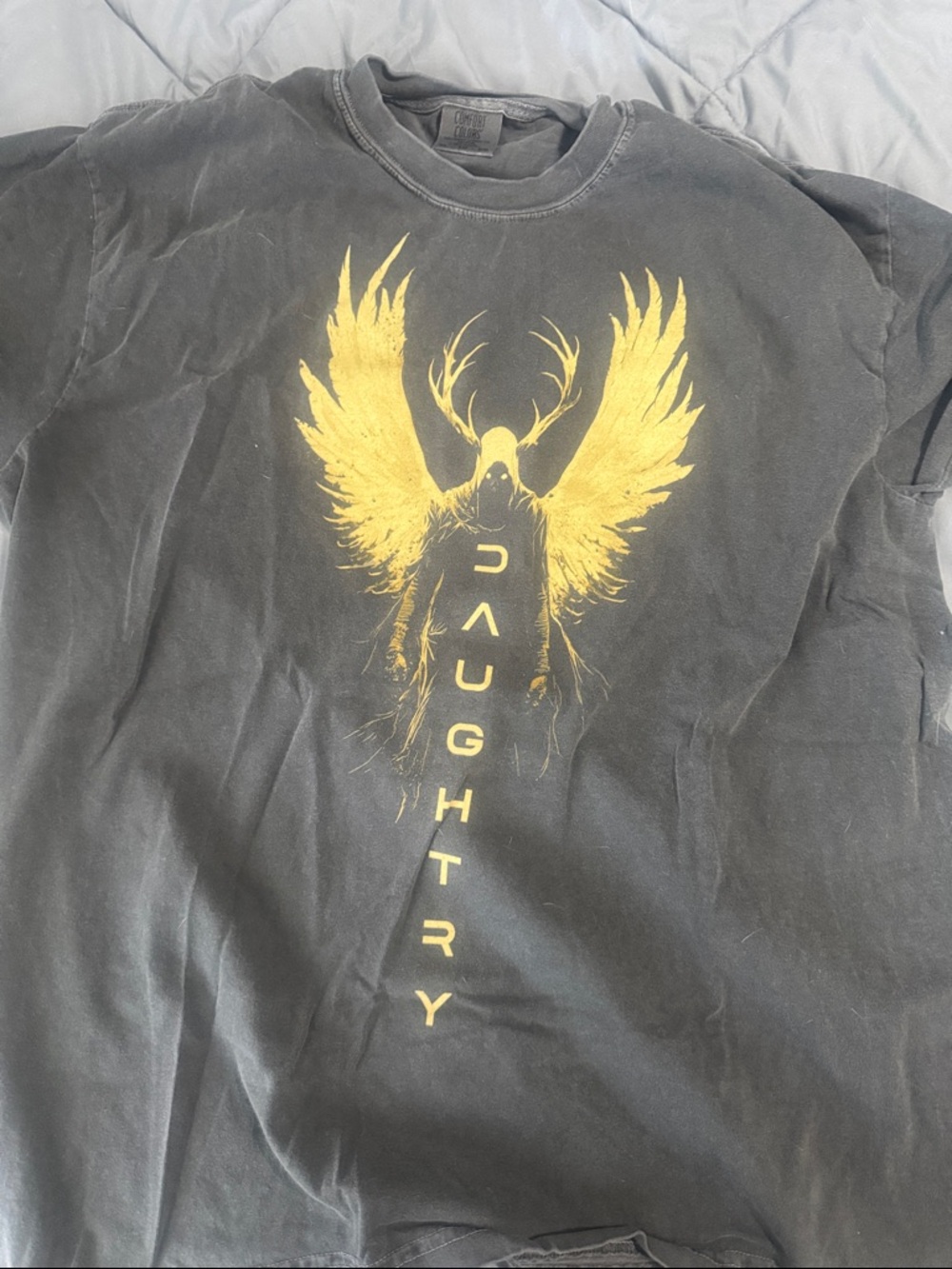 Daughtry Black T-Shirt with Yellow Winged Graphic - Men